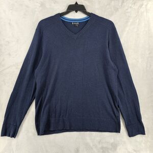 Smartwool‎ Mens Large V Neck Blue Sweatshirt Wool Blend ( Peeling)